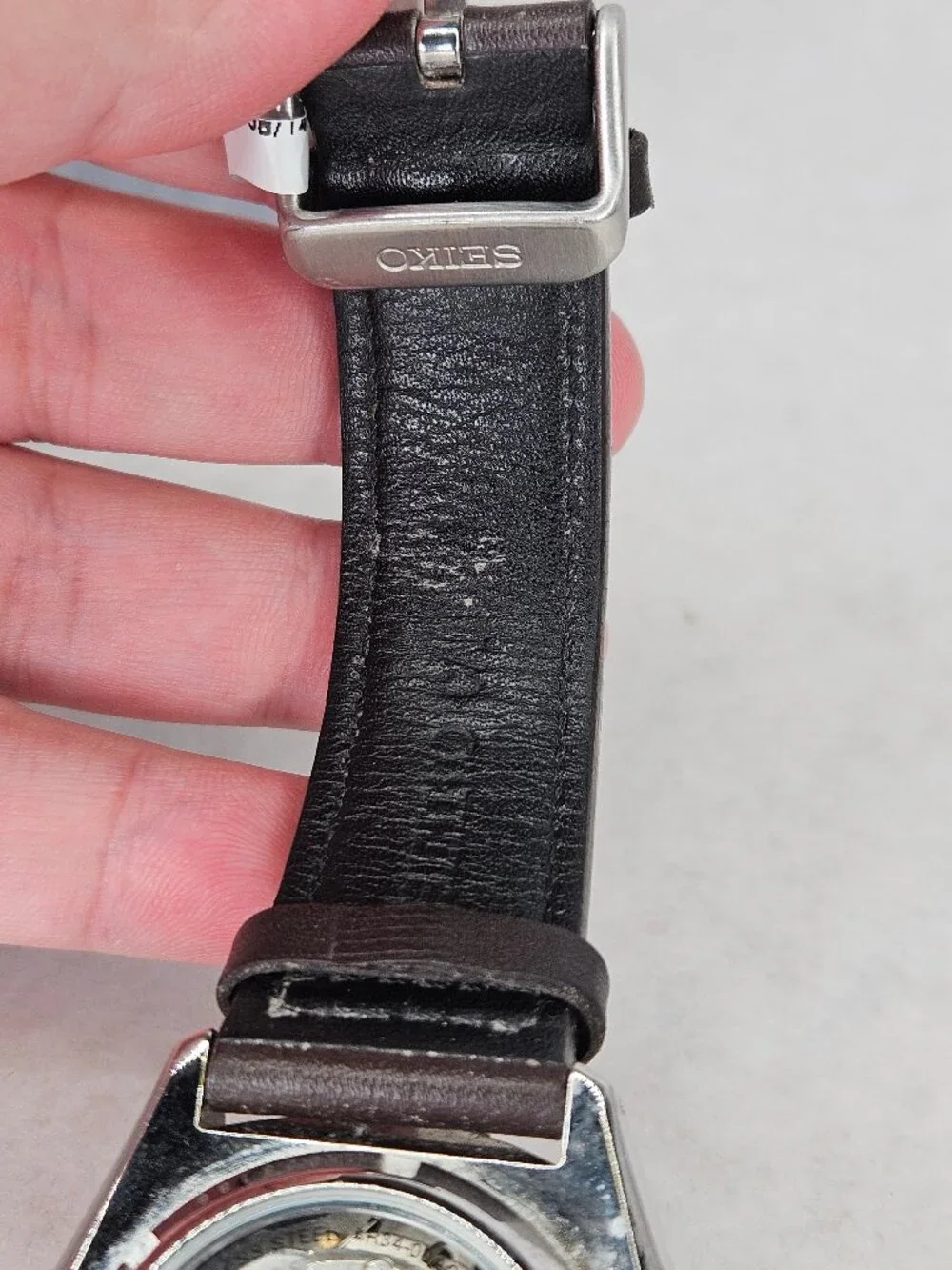 Seiko Sport 5 Automatic GMT 4R34-00A0 Black Gold Wristwatch Leather with Box